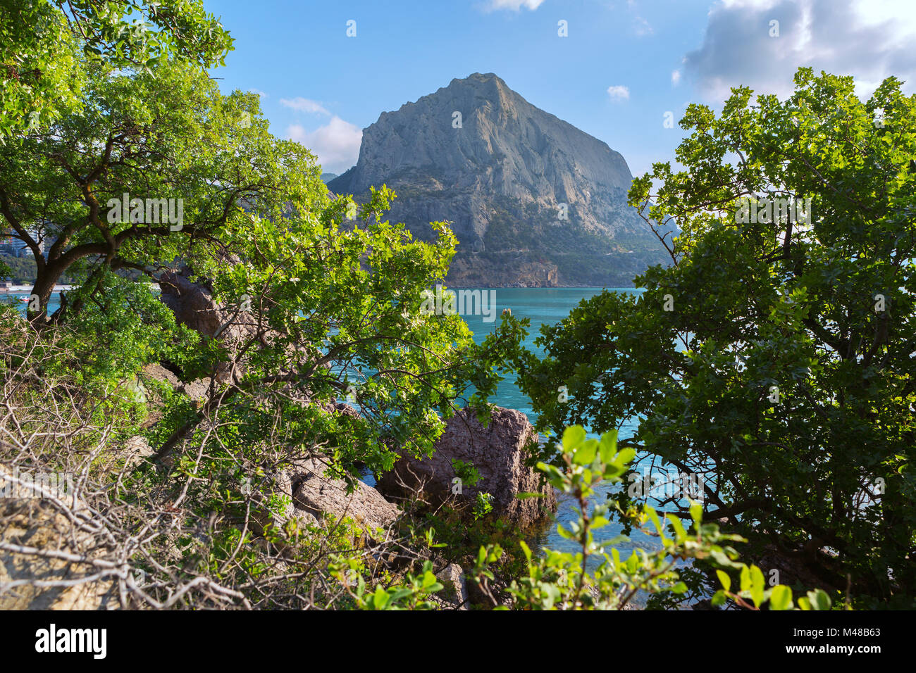 Mount Falcon near village Novyi Svit in the Crimea. Stock Photo