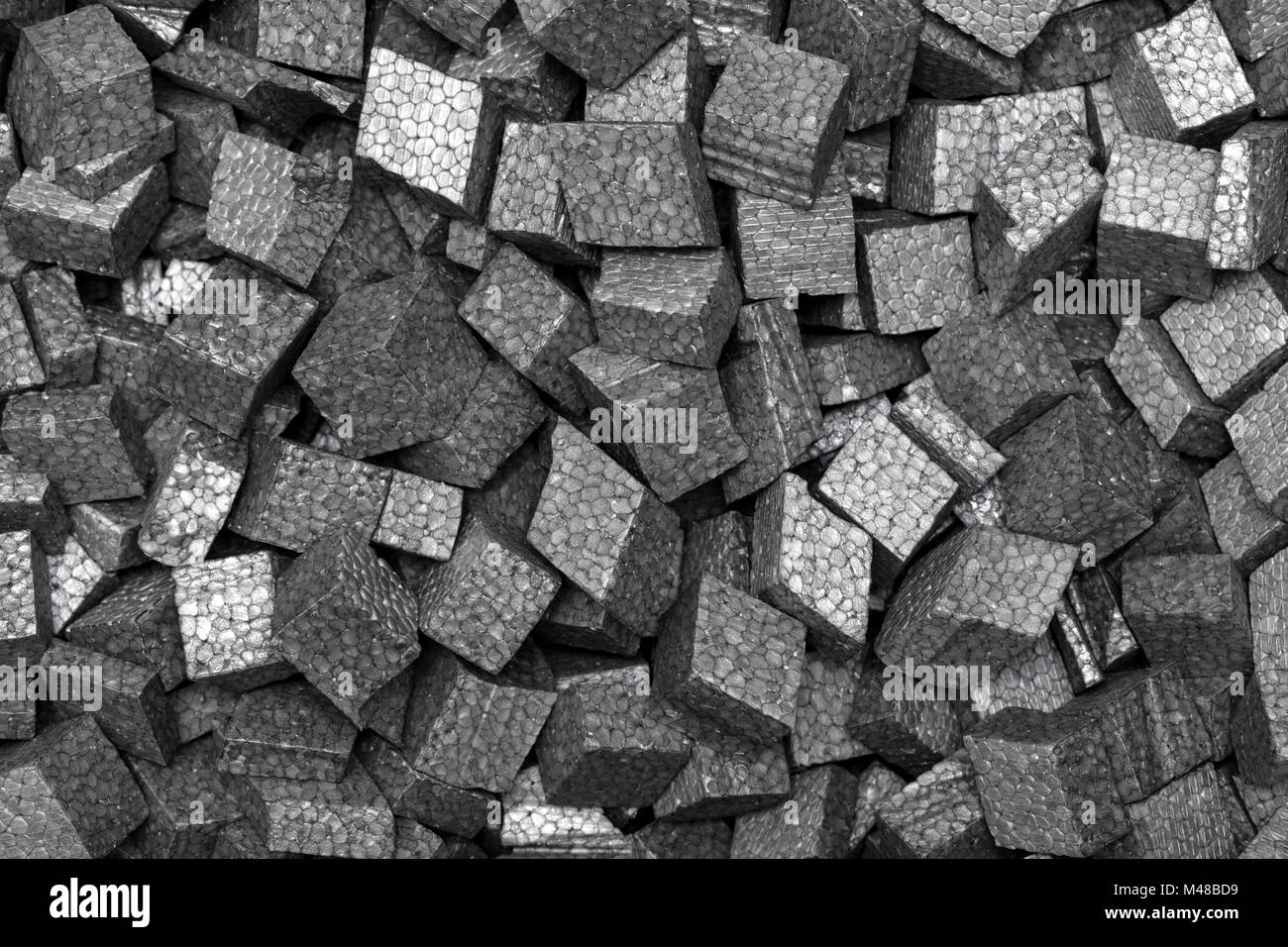 black styrofoam pellets Stock Photo