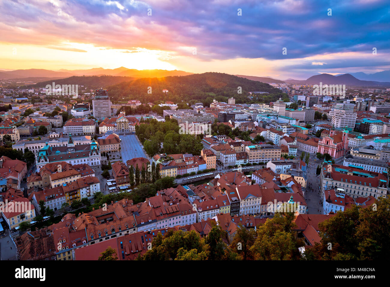 Aerial view above urban center hi-res stock photography and images - Alamy