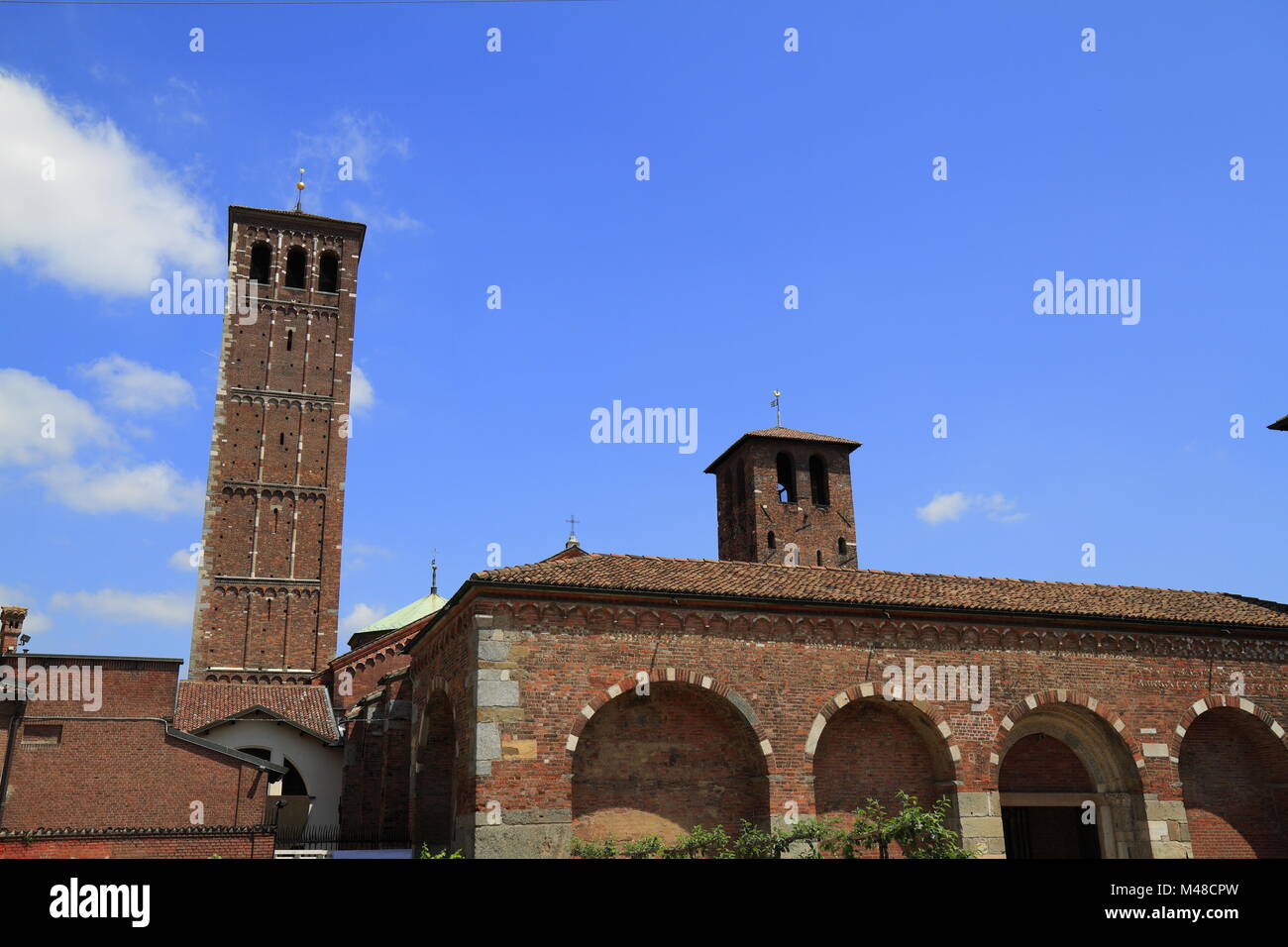 Basilica of Saint Ambrose (Sant'Ambrogio) in Milan Stock Photo
