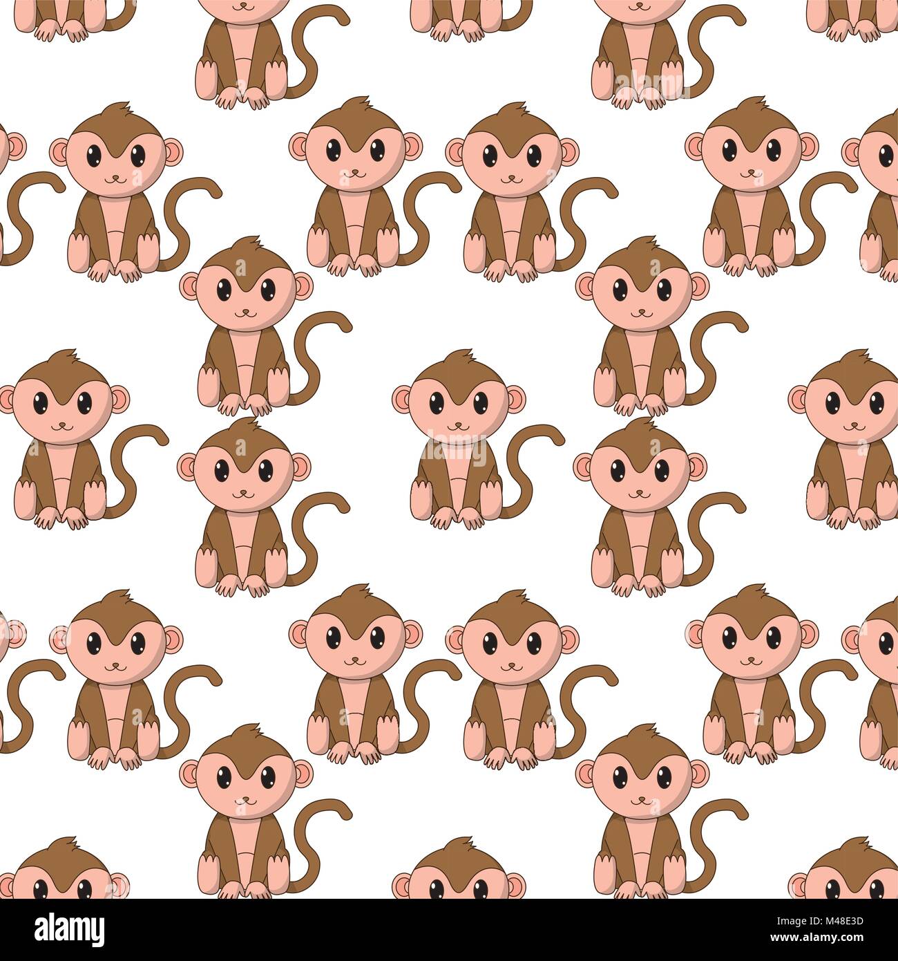 monkey cute wild animal character background Stock Vector Image & Art ...