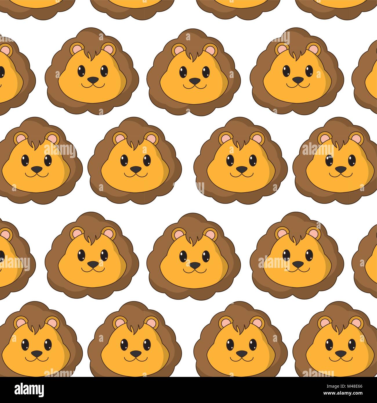 lion head cute animal character background Stock Vector Image & Art - Alamy