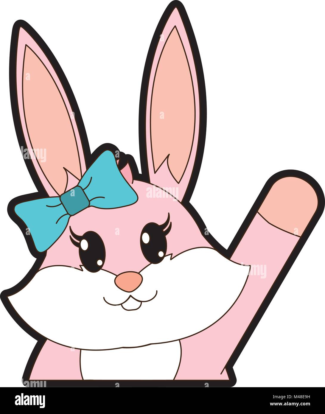 full color adorable female rabbit cute animal Stock Vector Image & Art ...