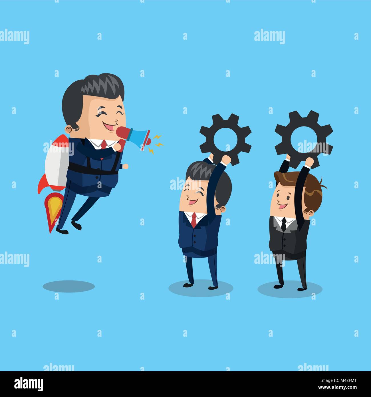Flying businessman jetpack Stock Vector Images - Alamy