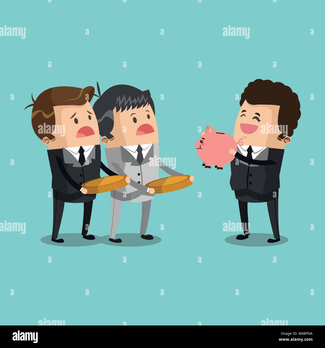 Successful businessman with savings Stock Vector Image & Art - Alamy