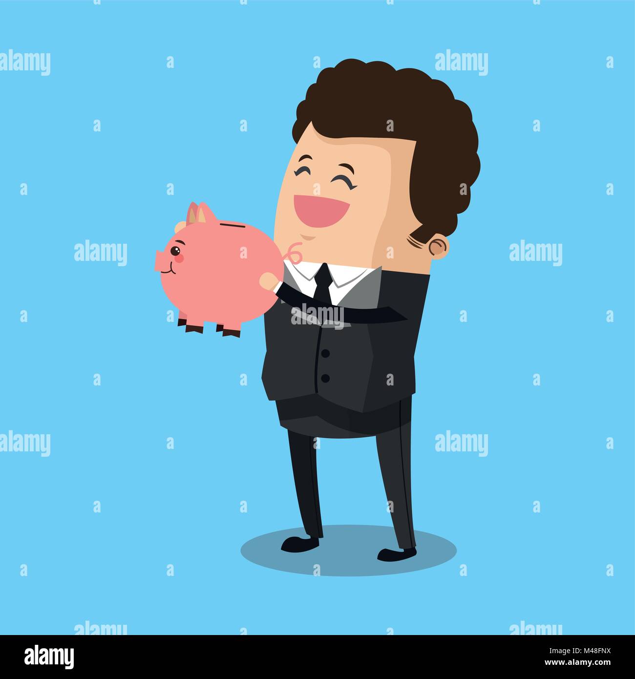 Businessman with piggy cartoon Stock Vector Image & Art - Alamy