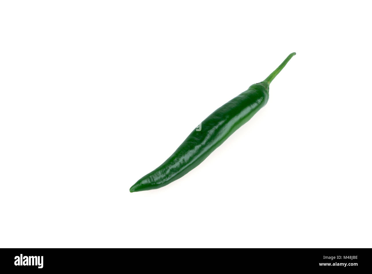 Fresh green hot chili pepper on white background Stock Photo - Alamy