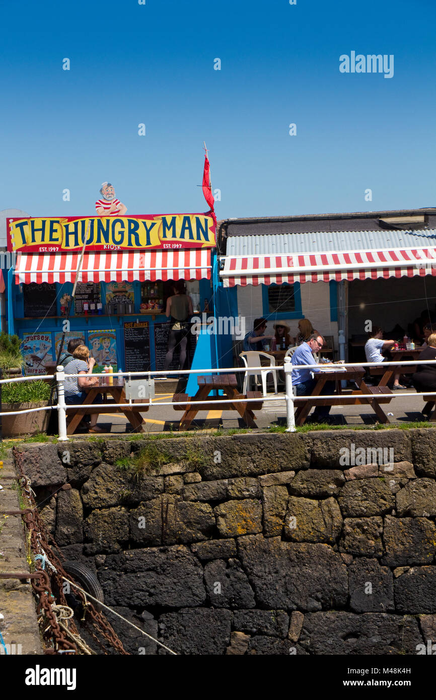 The Hungry Man Cafe at Rozel Bay, Jersey, Channel Islands, UK Stock Photo