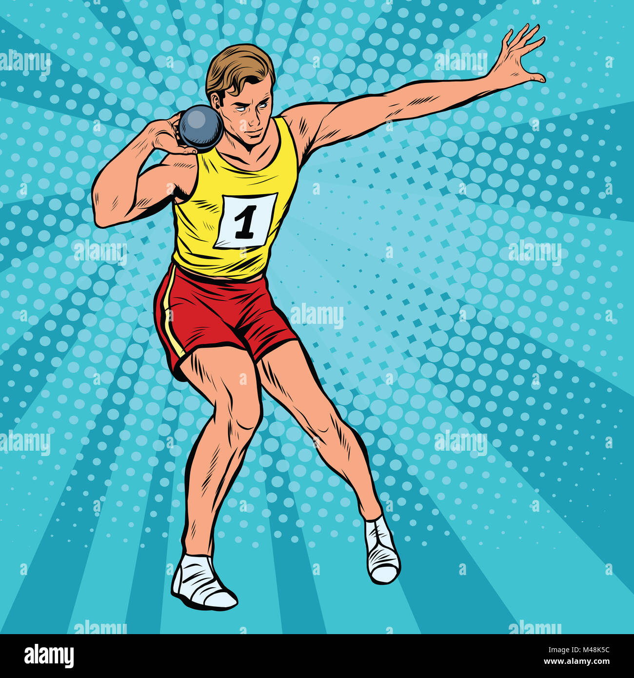 Athlete throwing sports core Stock Photo Alamy