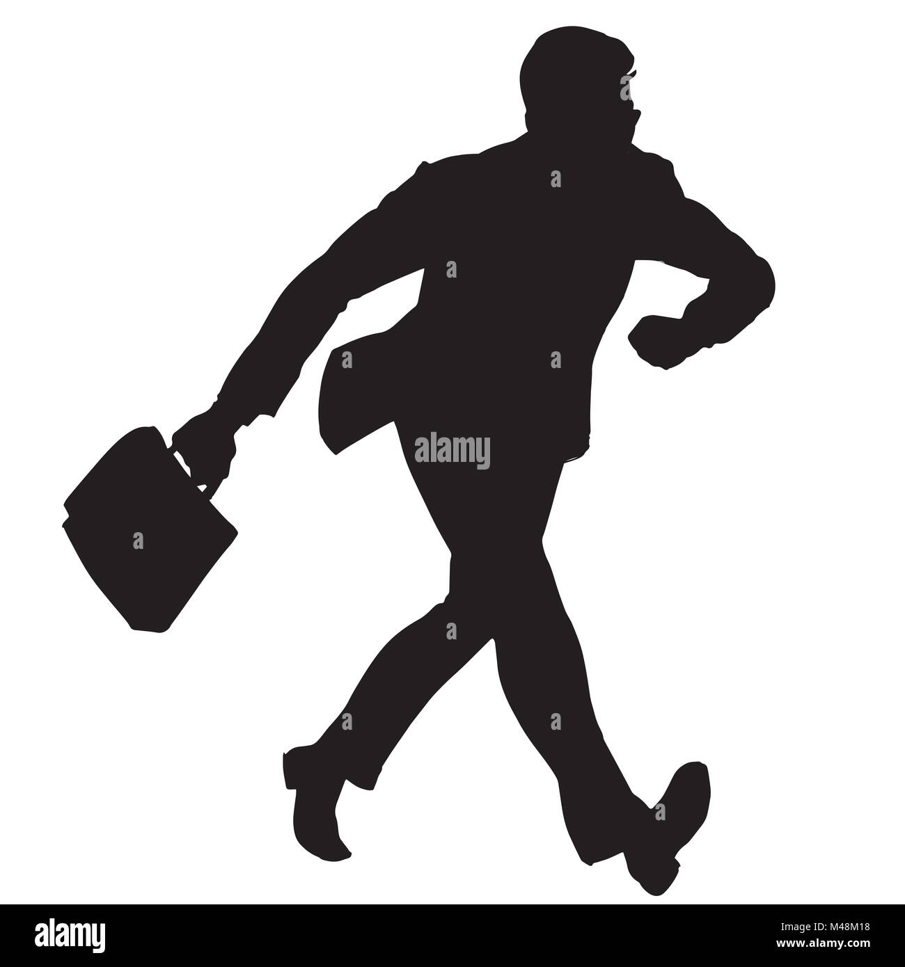 businessman walks black silhouette figure Stock Photo