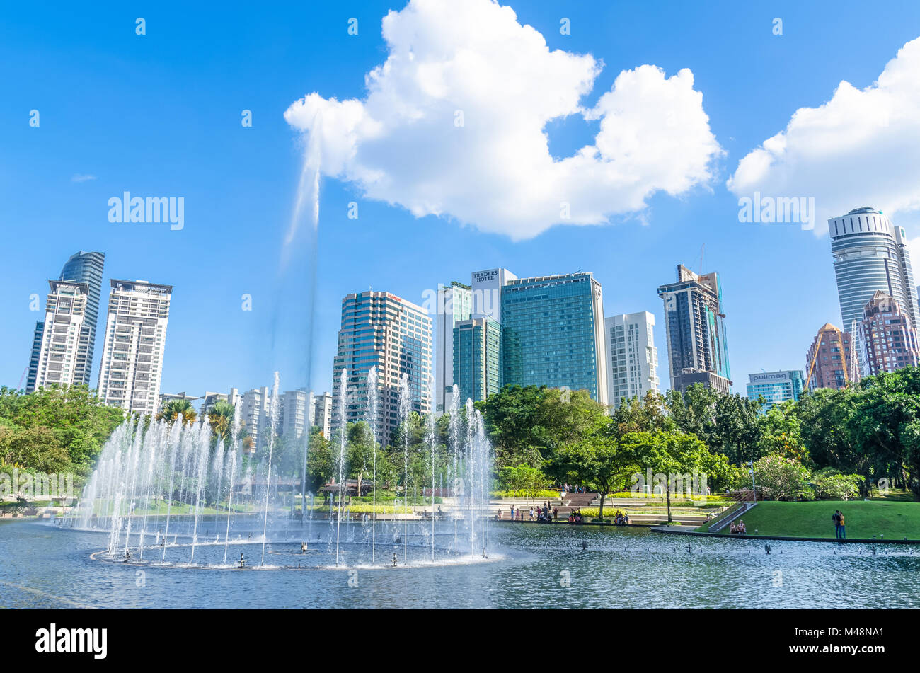 Kuala Lumpur February 12,2018 Spectacular dancing water fountains