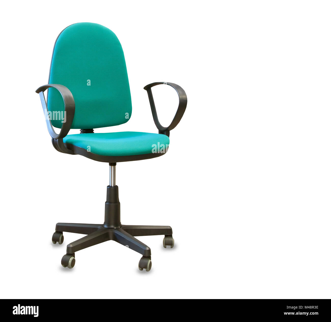 Modern office chair from green cloth isolated over white Stock Photo