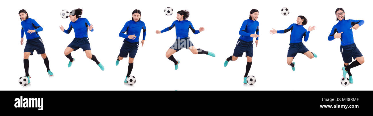Football player isolated on the white background Stock Photo - Alamy