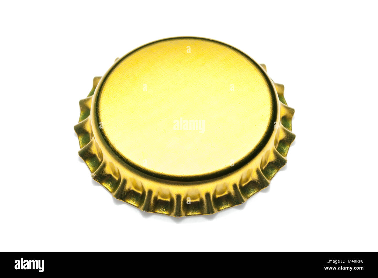yellow bottle cap isolated on white background Stock Photo Alamy