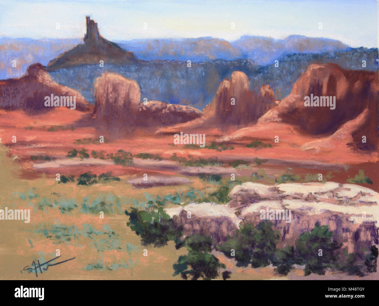 A collection of pastels crafted by the Community Artist in the Park