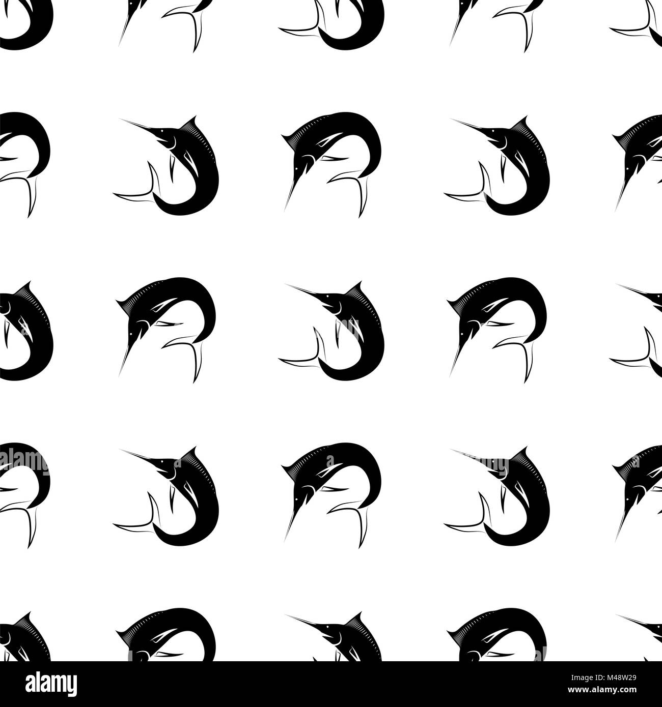 Fish pattern vector seamless Black and White Stock Photos & Images - Alamy