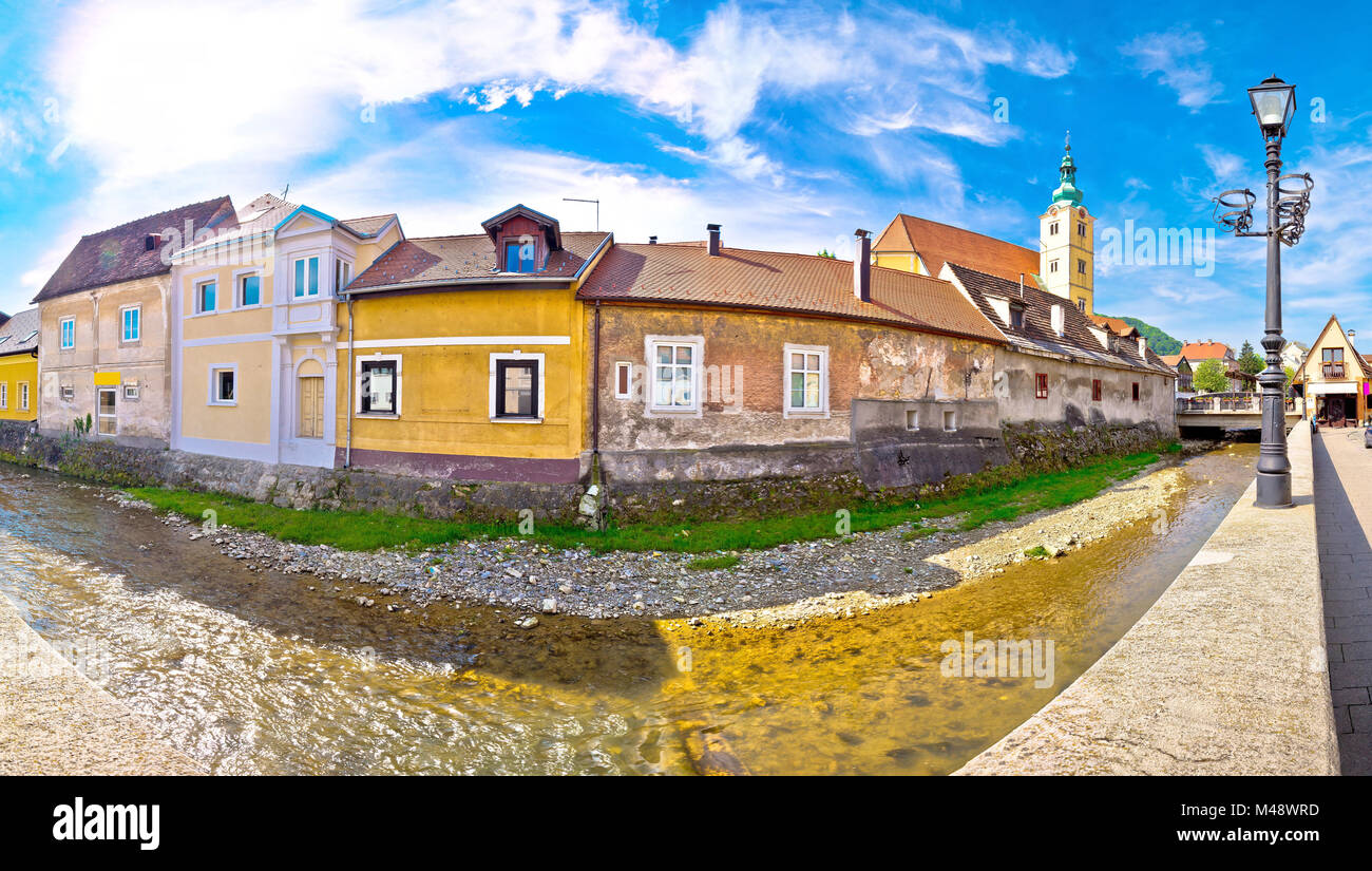 Town of Samobor riverfront panoramic view Stock Photo