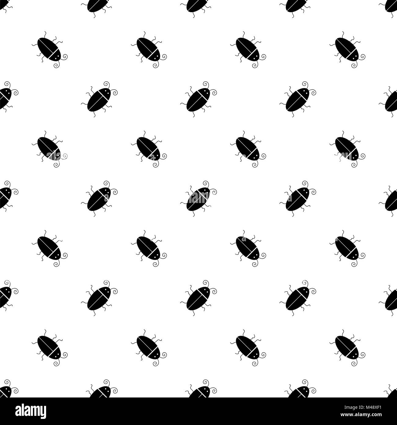 Silhouettes of Bugs Seamless Pattern Stock Photo