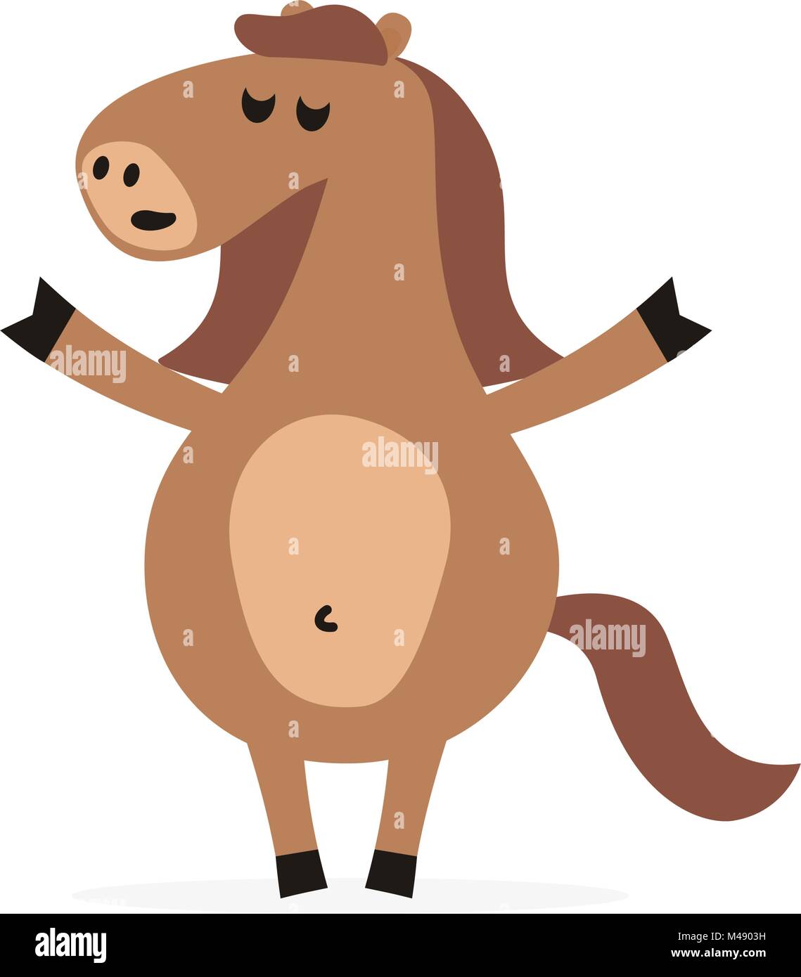 Smiling cartoon horse mascot character. Vector illustration Stock Vector  Image & Art - Alamy