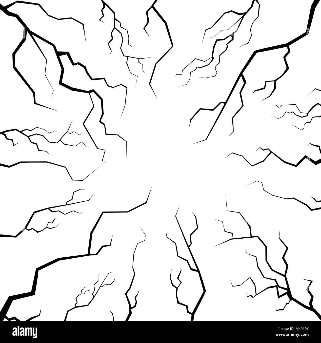 Cracks for Disaster Design. Earths Crust Stock Photo