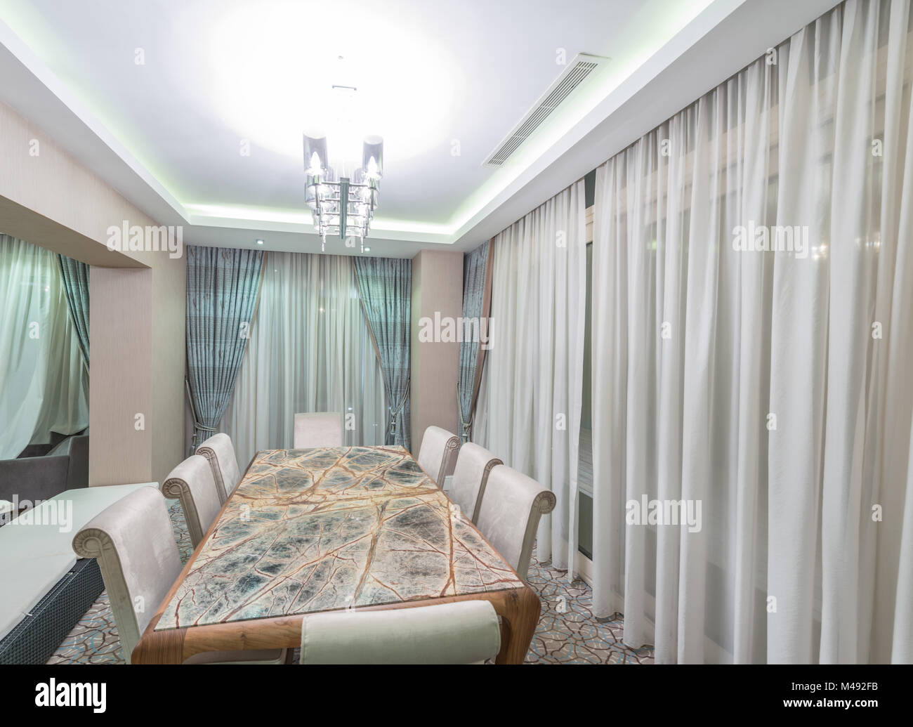 Modern interior of dining room Stock Photo - Alamy