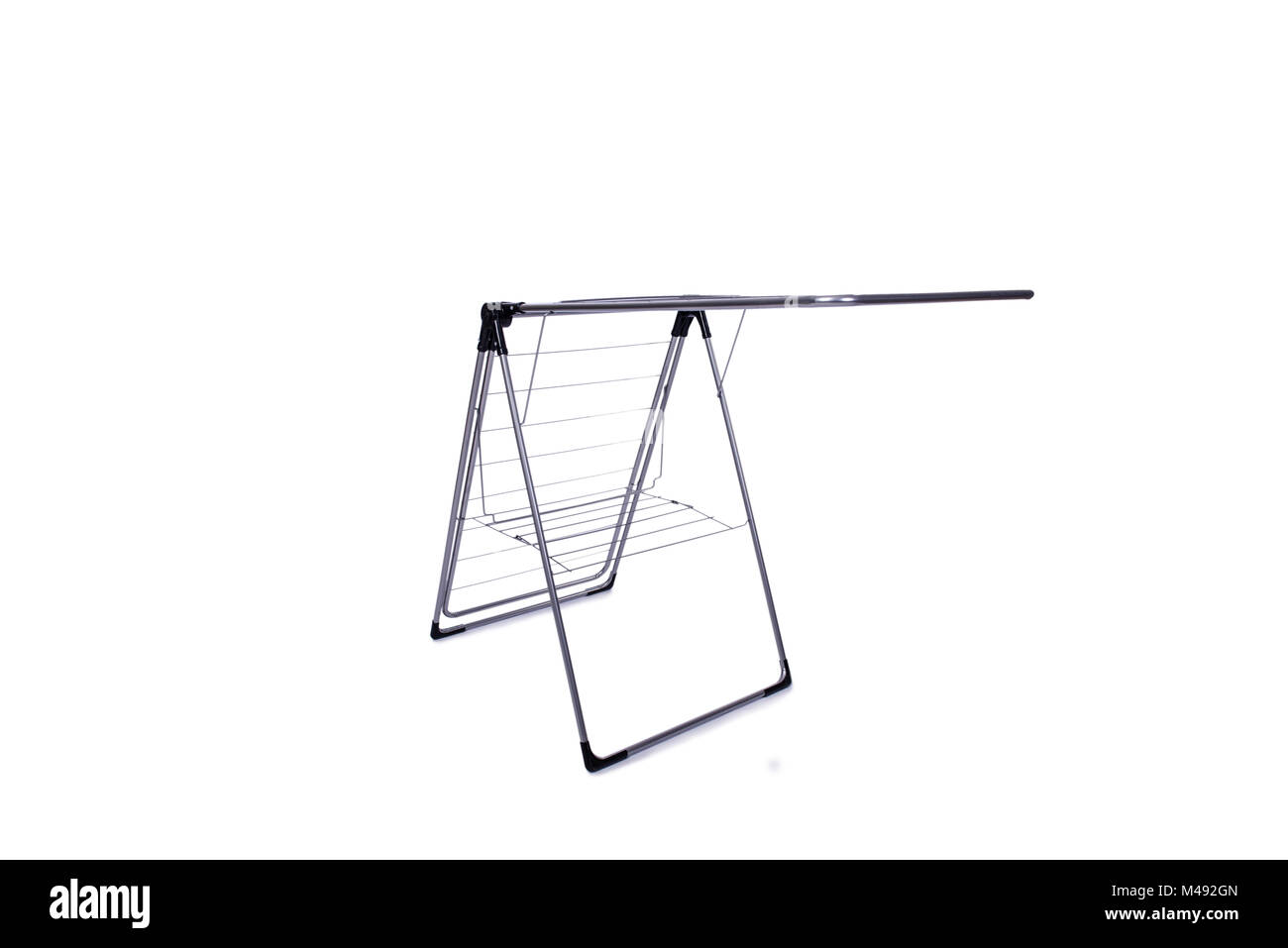 Collapsible clotheshorse isolated on the white background Stock Photo ...