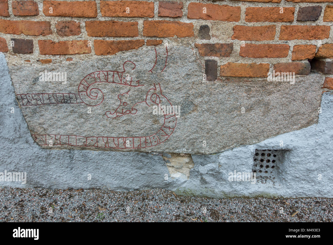 Runestone in Cathedral foundation Stock Photo - Alamy