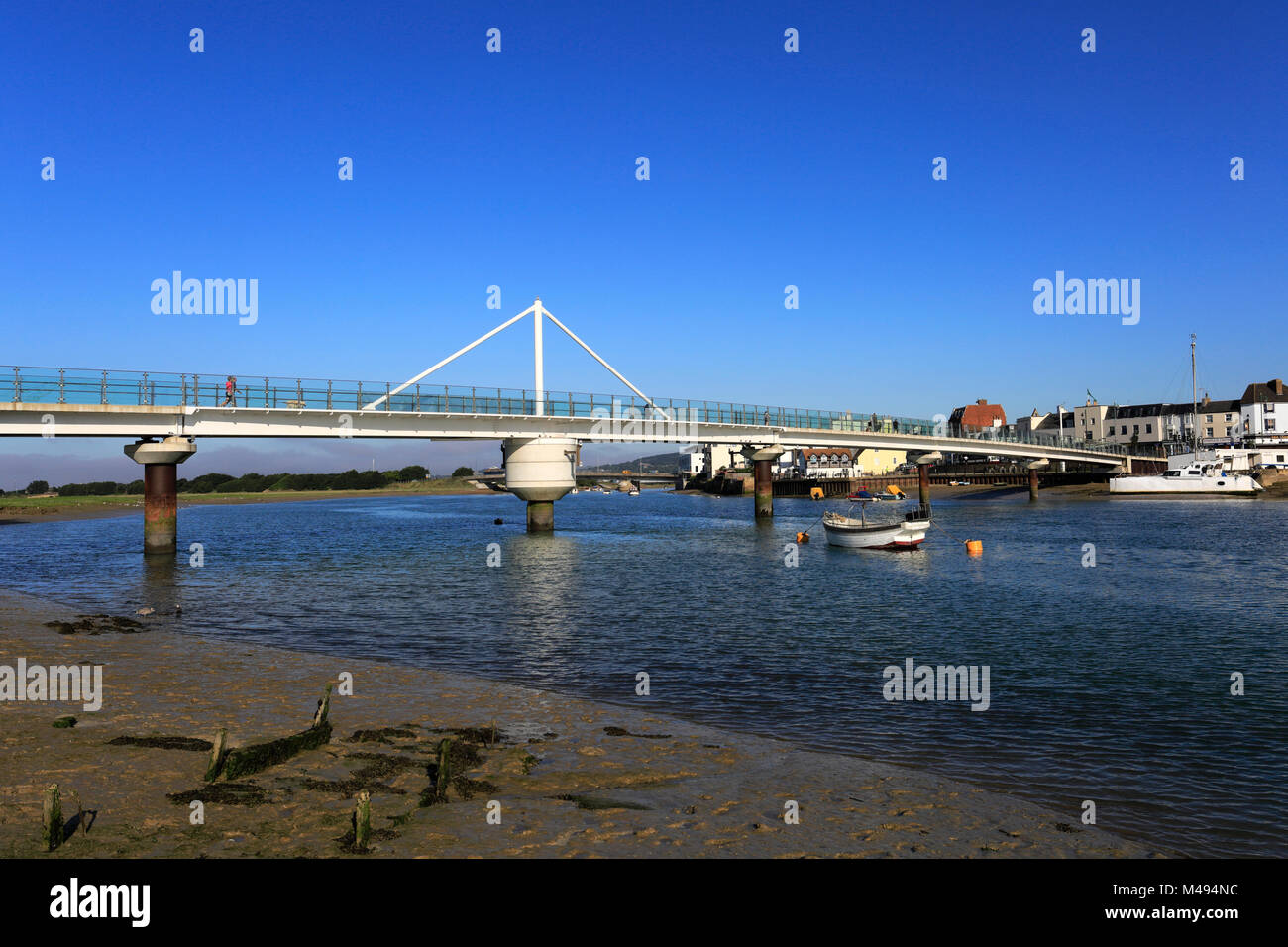 The Adur Ferry Bridge, river Adur, ShorehamBySea town, Sussex County, England, UK Stock Photo