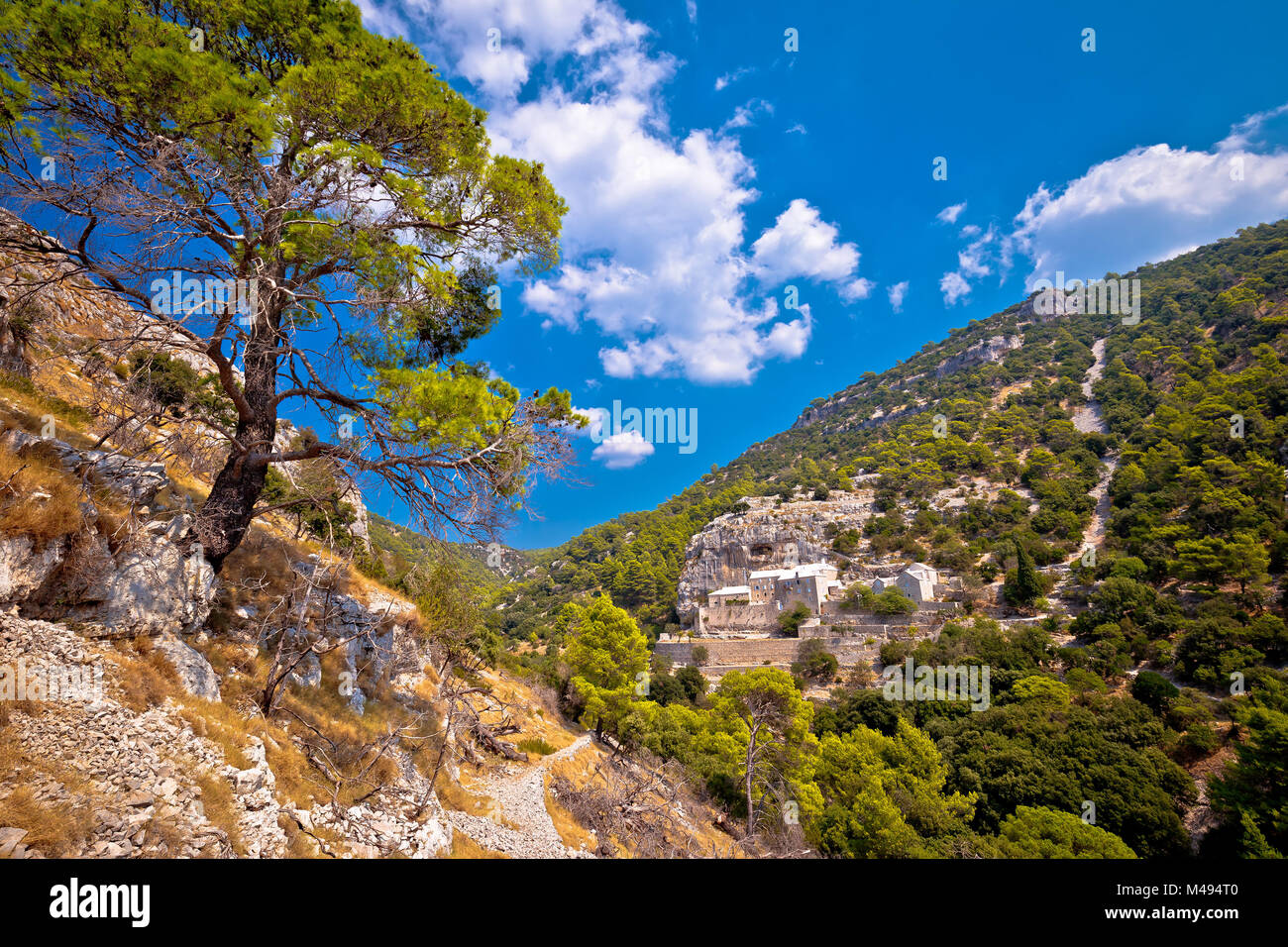 Pustinja Blaca canyon hermitage on Brac island Stock Photo