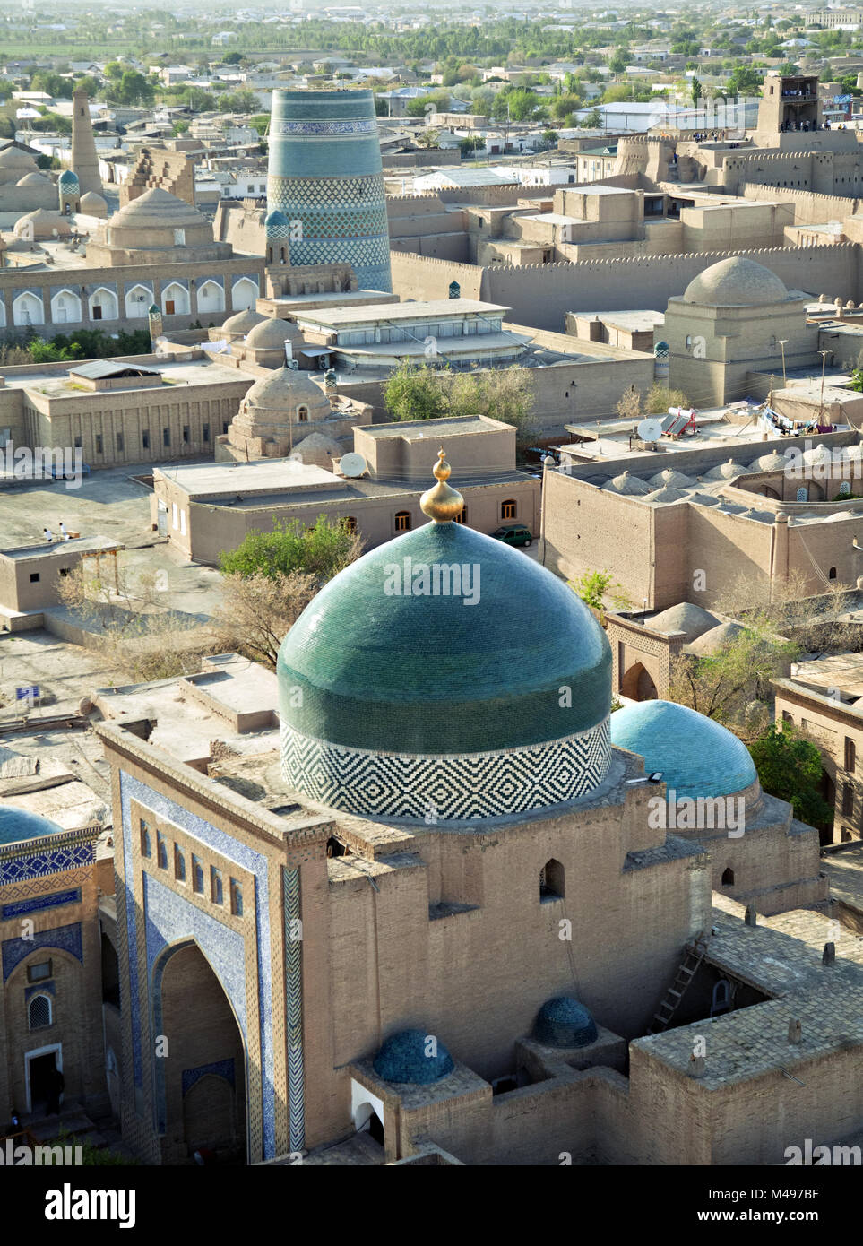 Aerial view of old town in Khiva, Uzbekistan Stock Photo