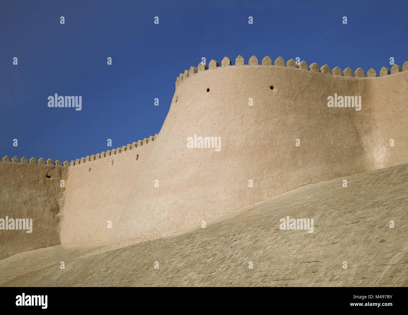 Itchan Kala walls - Old Town of Khiva, Uzbekistan Stock Photo