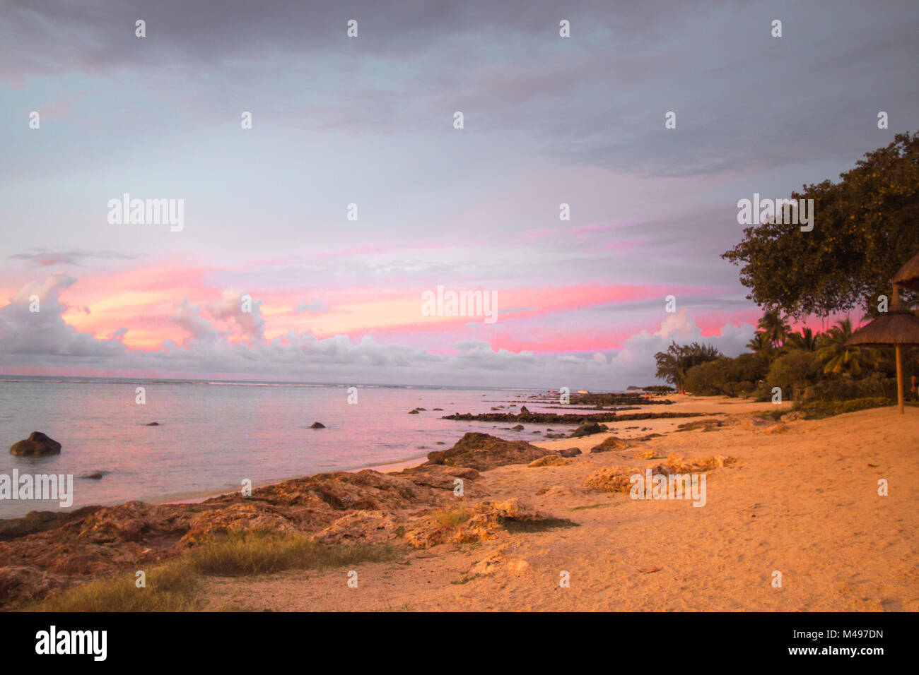 Sunset at Mauritius Stock Photo Alamy