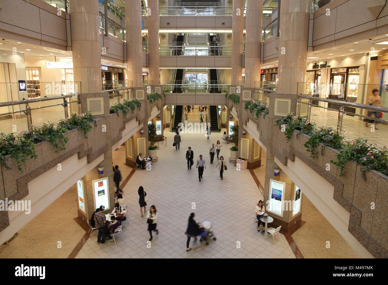 Yokohama Japan May 10 Shoppers Visit Landmark Plaza On May 10 12 In Yokohama Japan Landmark Plaza Shopping Mall Is Located In Landmark Tower Stock Photo Alamy