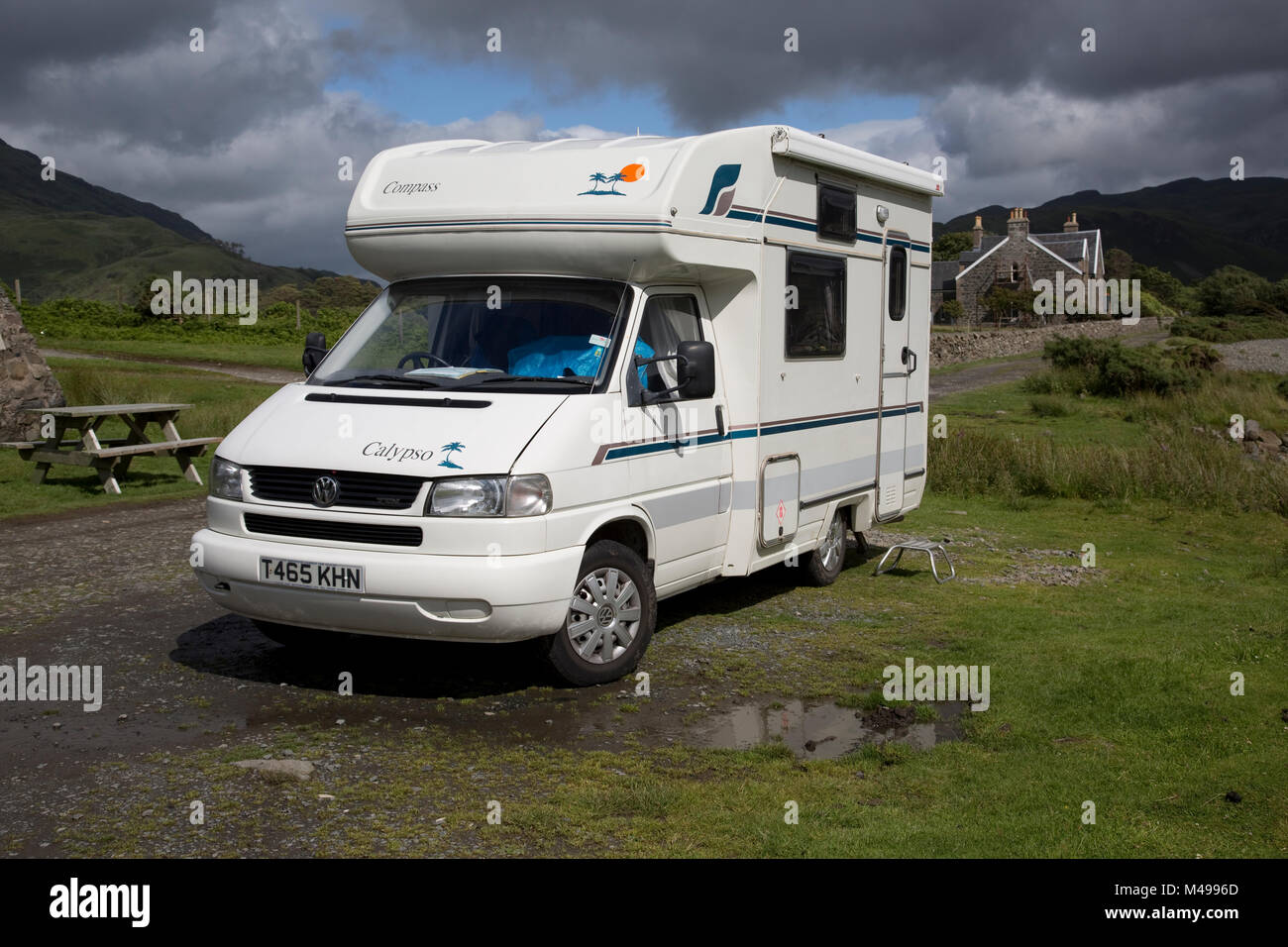Calypso motorhome packed beach Mull Scotland UK Stock Photo Alamy