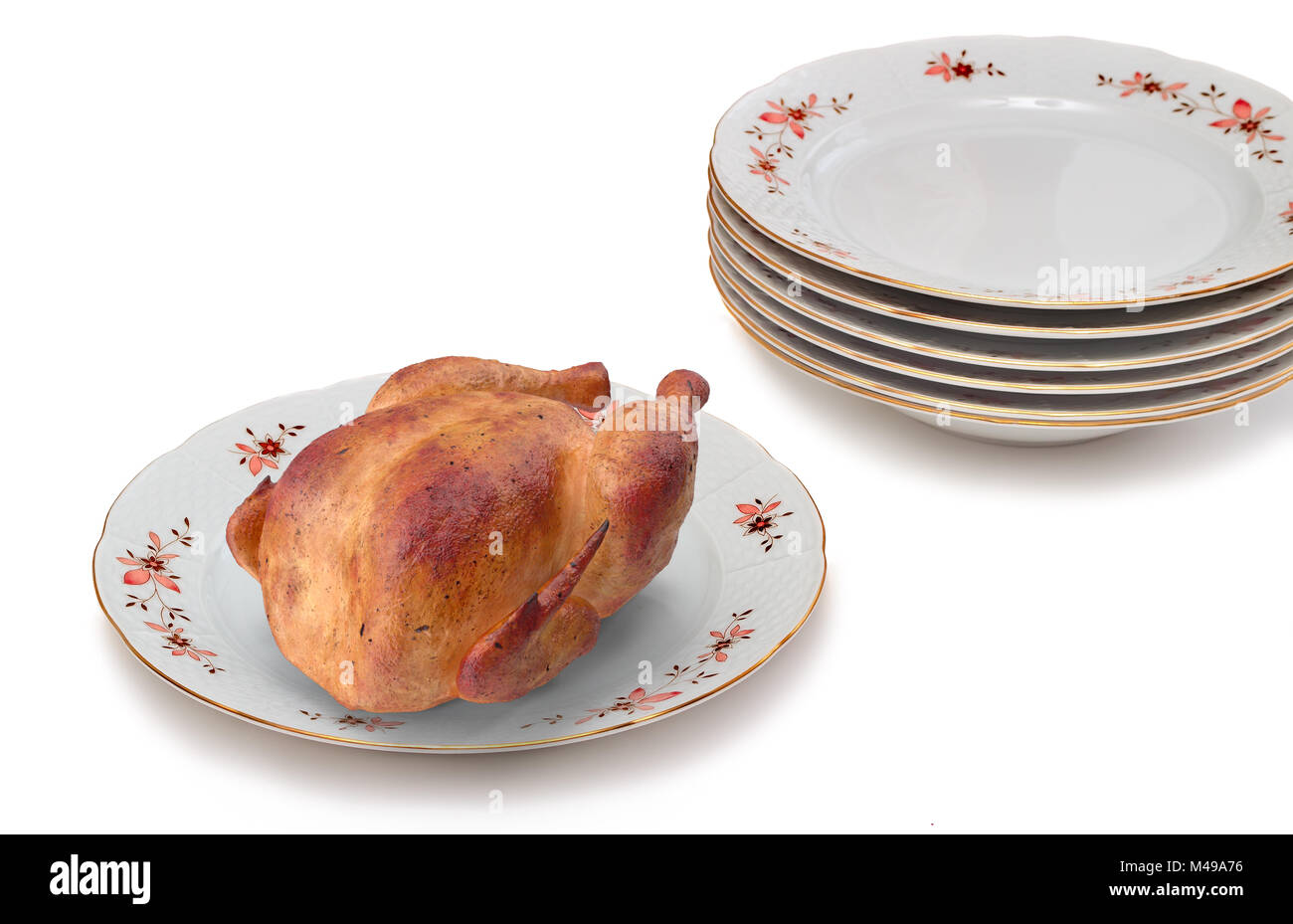 Delicious fried chicken on white ceramic dish Stock Photo Alamy