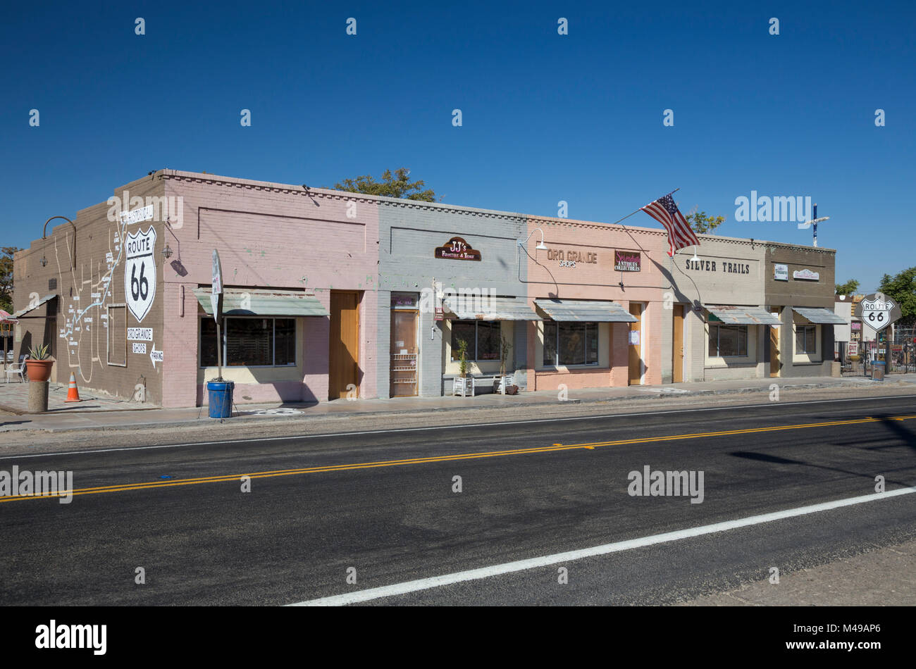 Row of old buildings in Oro Grande, California, USA Stock Photo Alamy
