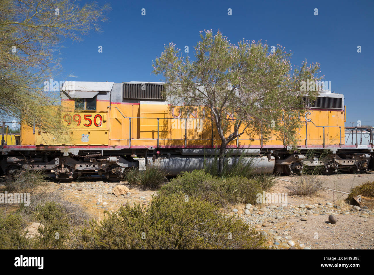 Retired Union Pacific locomotive 9950 at the Western America Railroad Museum, Barstow, California, USA Stock Photo