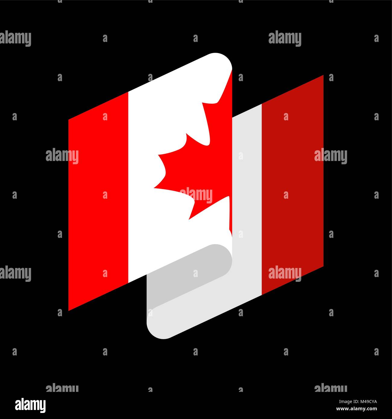 Canada Flag isolated. Canadian ribbon banner. state symbol Stock Vector