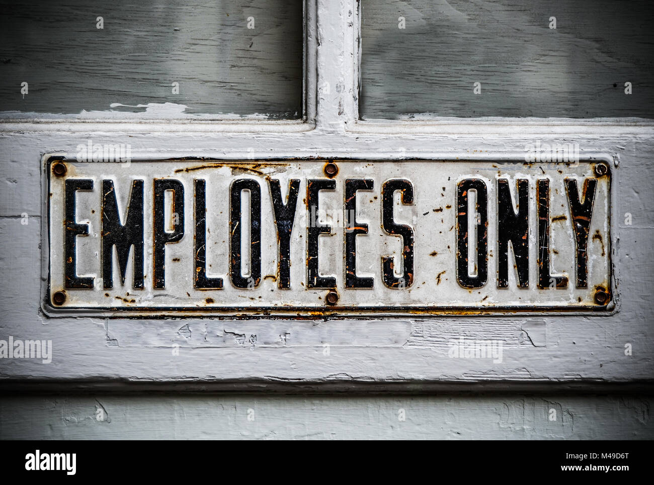 An Employee Only Sign Stock Photo