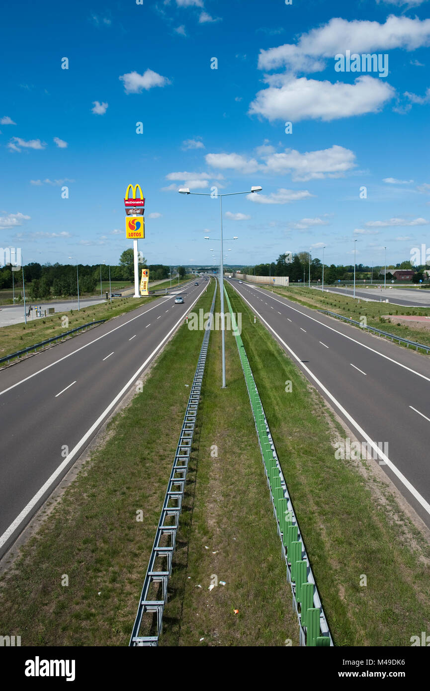 The A2 motorway in Poland Stock Photo - Alamy