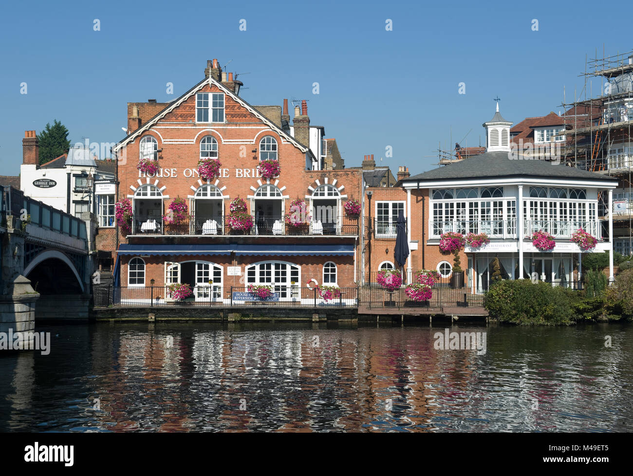 The House on The Bridge restuarant in Eton on the River Thames in Berkshire, England Stock Photo