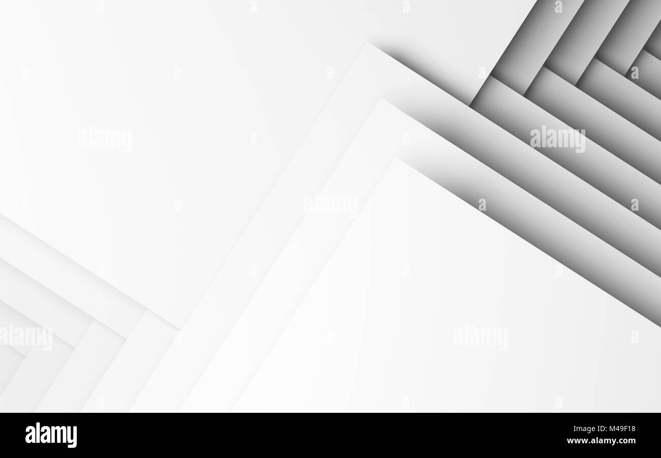 Abstract white digital background, geometric pattern of corners and ...