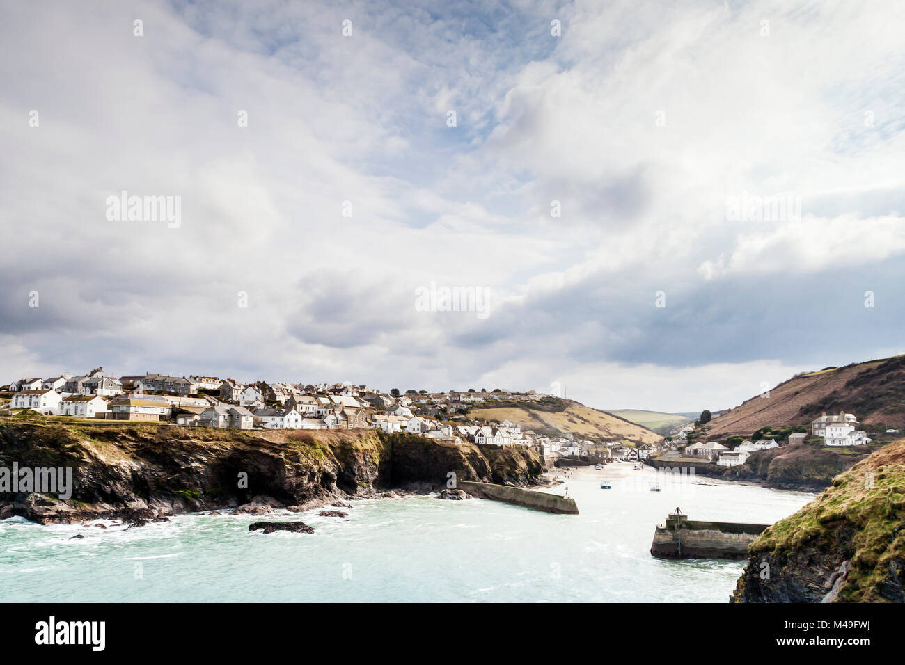 Coastal community of Port Isaac, North Cornwall. February 2013 Stock Photo