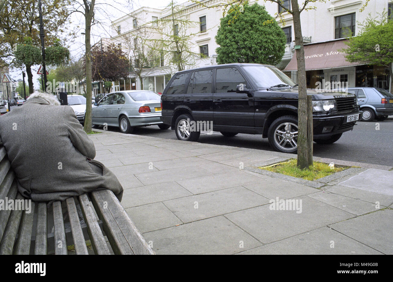 Man Asleep On Bench In Notting Hill 2001 Stock Photo 174772427