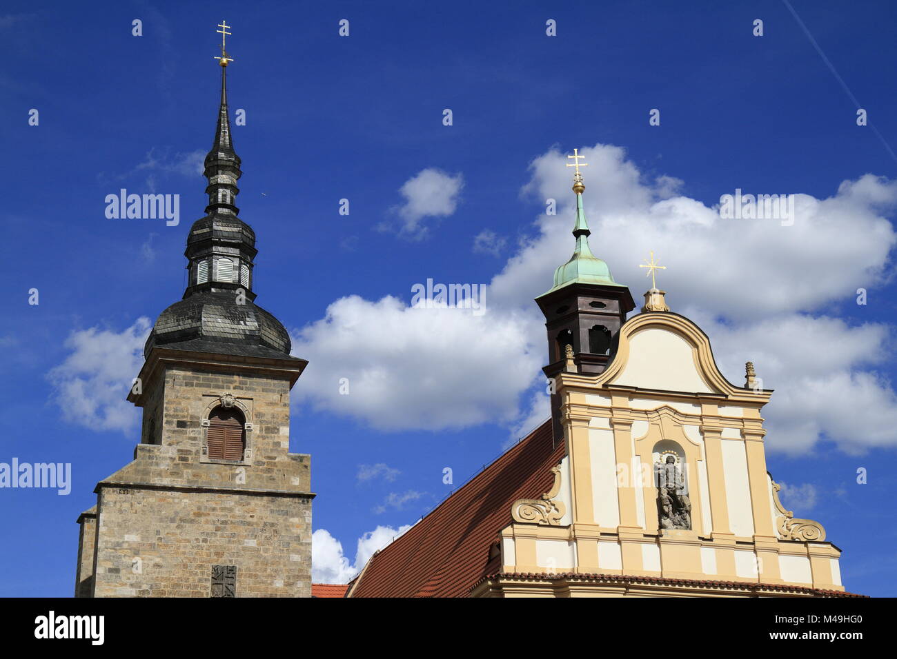 Neogothic church of The Virgin Mary and monastery in Pilsen Stock Photo