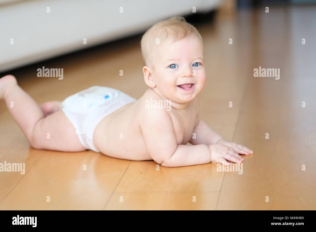 Six months old baby stock photo alamy