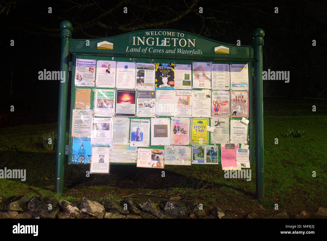 Ingleton community notice board with information what's going on in the ...