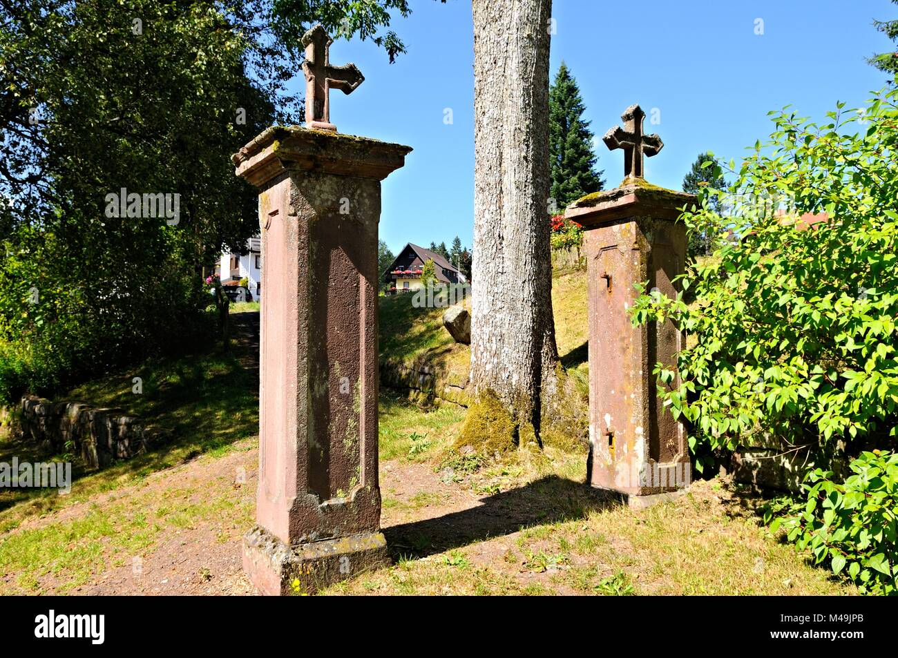 Entrance to the former monastery in Kniebis Schwarzwald Germany Stock Photo