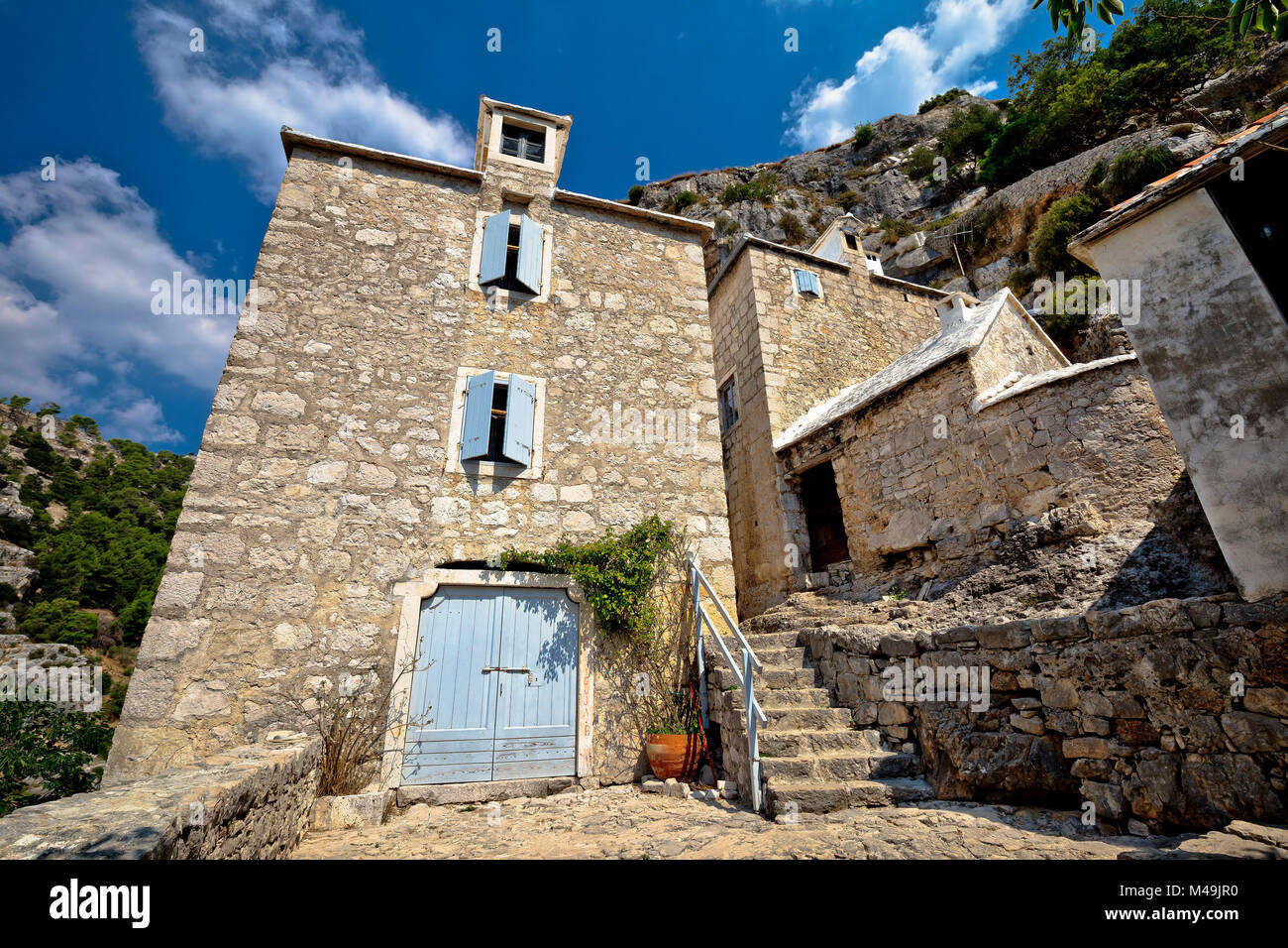 Pustinja Blaca hermitage in Brac island canyon Stock Photo