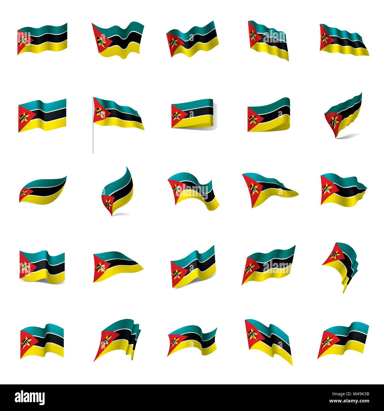 Mozambique flag, vector illustration Stock Vector